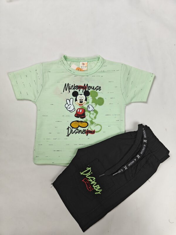 Mickey Mouse Peach & Black Shorts Set for Kids - Image 5