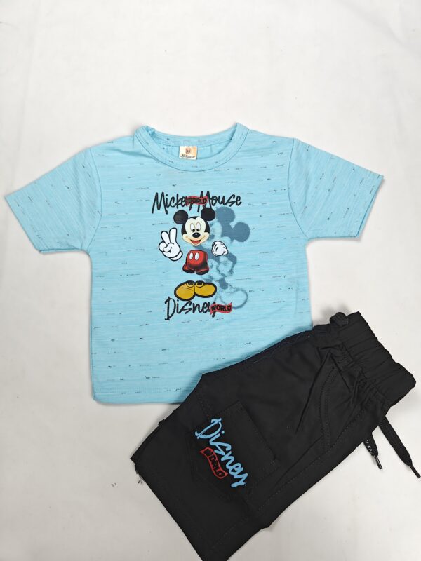 Mickey Mouse Peach & Black Shorts Set for Kids - Image 4