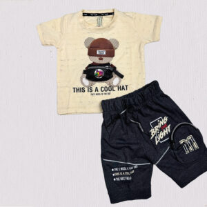 Trendy Cool Bear T-Shirt & Shorts Set